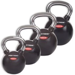 Sport-Thieme Kettlebell-Set "Gummiert Mit Glattem Chrom-Griff" -Geschäft Für Fitnessgeräte 132 0826